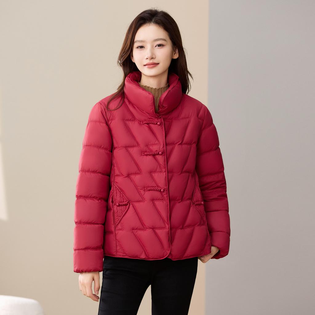 Neuer Stehkragen Baumwollmantel für Damen Kurz Mode Baumwollmantel Neues Design im chinesischen Stil Dicker Mantel Baumwollmantel für Mütter