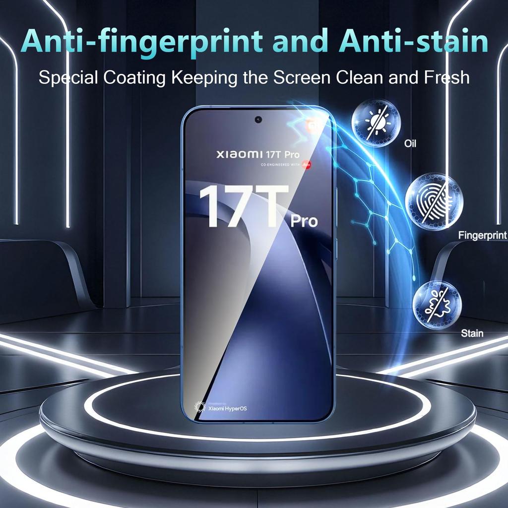6IN1 3+3 Pack HD Clear Tempered Glass Screen Protector Camera Lens Film for Xiaomi 17T / 17T Pro