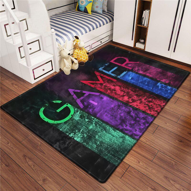 Gaming Esports Geometric Controller Pattern Carpet Mat for Boys Bedroom Gaming  large rug for Living Room Home Decoration Rug