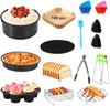 13Pcs Air Fryer Accessories Set Non-stick Safe Durable Compatible with 3.7-6.8QT Oil-free Fryer Universal Kitchen Baking Tools