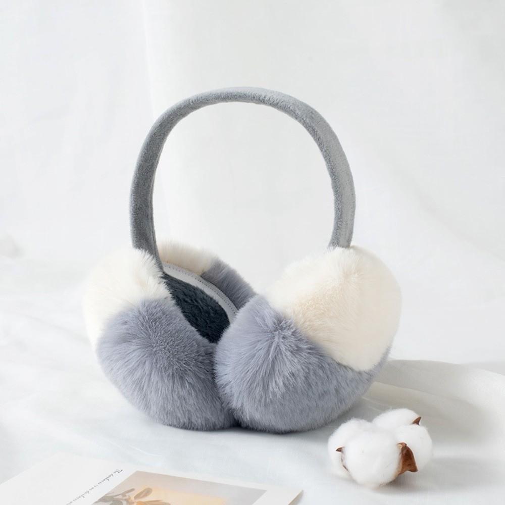 Windproof Faux Fur Ear Warmers Two Tone Foldable Earmuffs Stylish Thermal Ear Covers  Winter Season