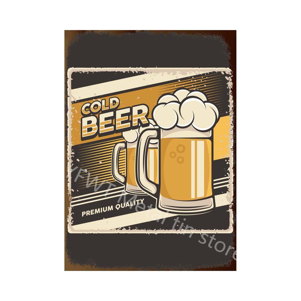 Retro Car Beer Vintage Metal Tin Sign Poster  Perfect for Bar Cafe Kitchen Balcony Decor  Classic Wall Signs for Home Decor