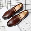2025 Men's Large Size Slip-On Leather Loafers: Formal Business Shoes