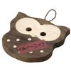 Brown Charred Cedar Pot Stand for Earthenware Pots, 14.5 X 14 Cm, Owl Design, Made In Japan, Product Number 11765