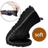 Fashion Summer Breathable Leather Shoes for Men Business Slip On Loafers Men Casual's Shoes Black Flats Men Work Office Driving Sneakers