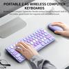Silents Clicks Wireless Keyboards Mouse Set Round Retro Keycaps 2.4G Connectivitys Portable For Desktop Office Travel Use