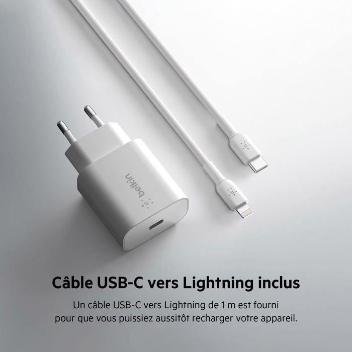 Chargeur - belkin - 25w usb-c pd pps - 1m - recharge rapide - smartphone/tablette