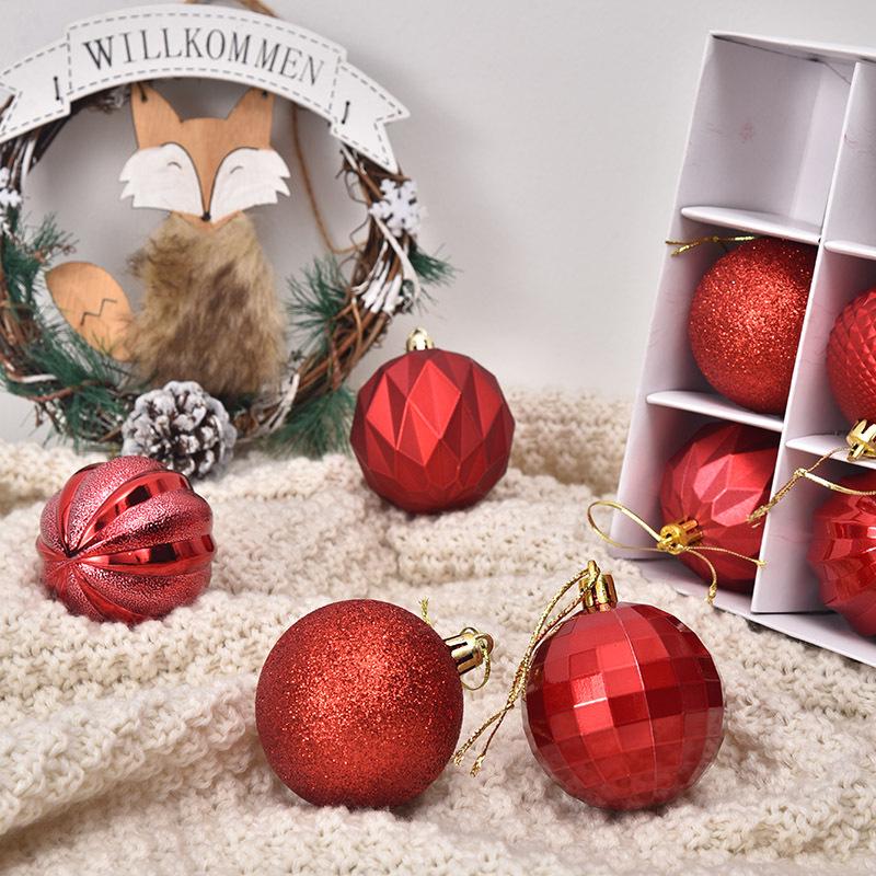 6cm Irregular Shape Christmas Ball Ornaments Set - 12pcs in Gift Box for Tree & Window Decorations