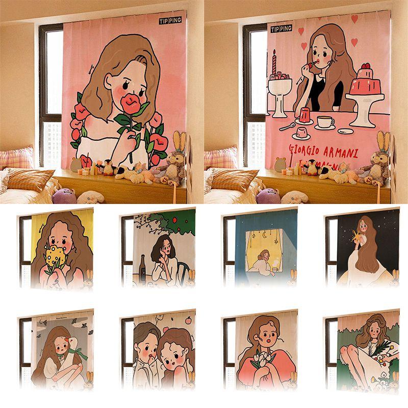 Window Curtain Velcro Self Adhesive Blackout Drapes Home Bedroom Decorative Ins