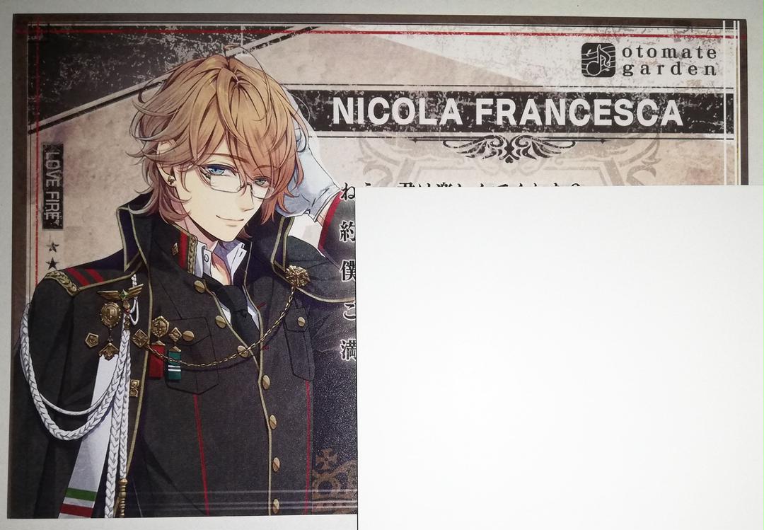 

[Б/У] Piofiore: Fated Memories Никола Бонусная открытка Otomate Garden