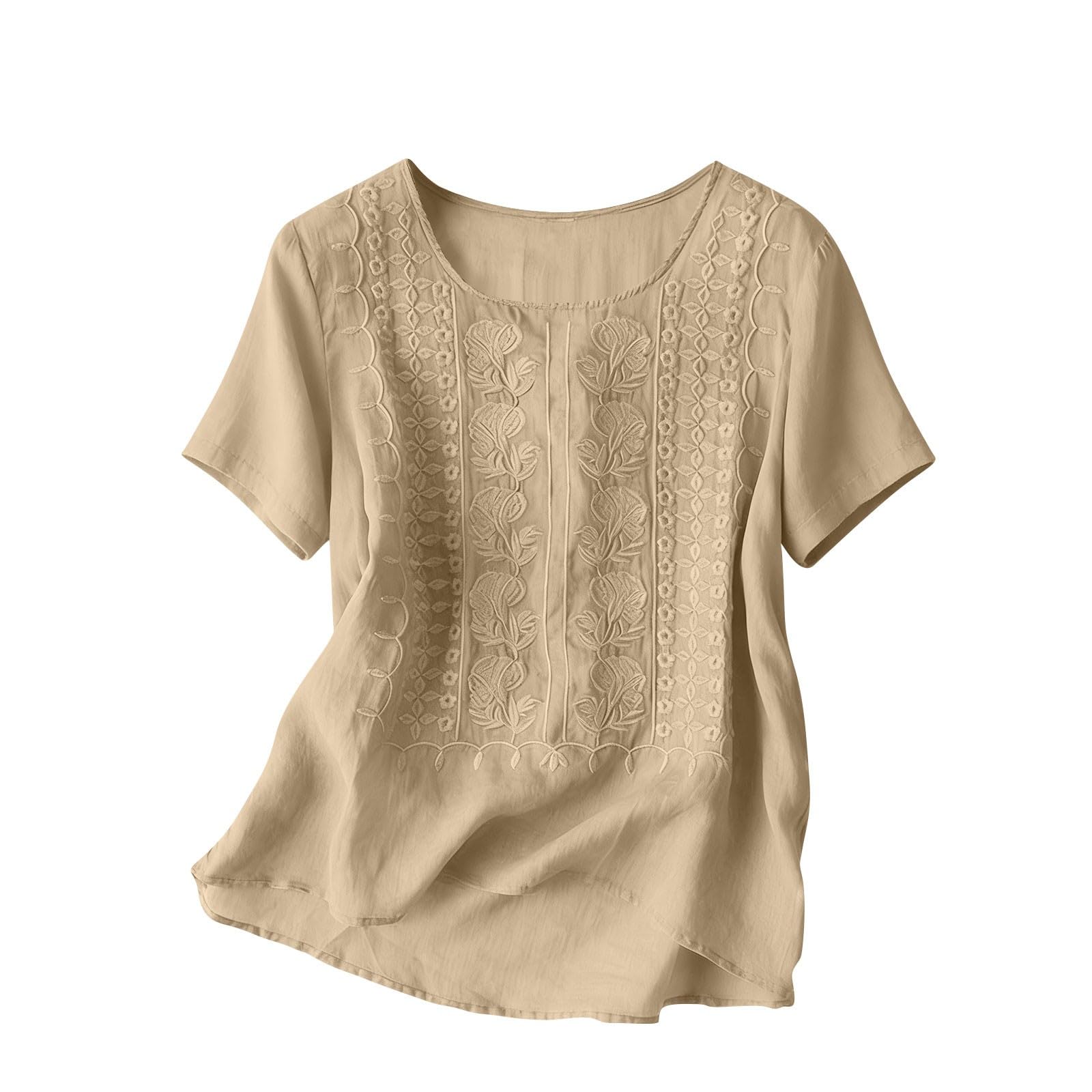 Women s Fashionable Casual Short-sleeved Pullover Top XXXL хаки