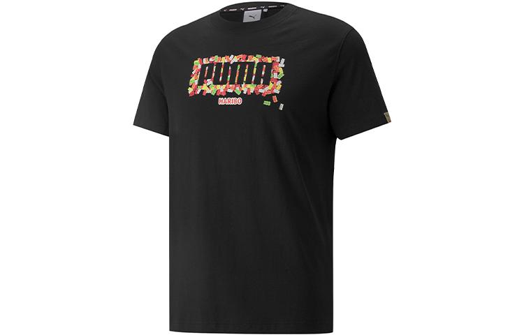 PUMA HARIBO T Shirts Unisex Black Crew Neck Moderate Straight Fit 532794-01 XS