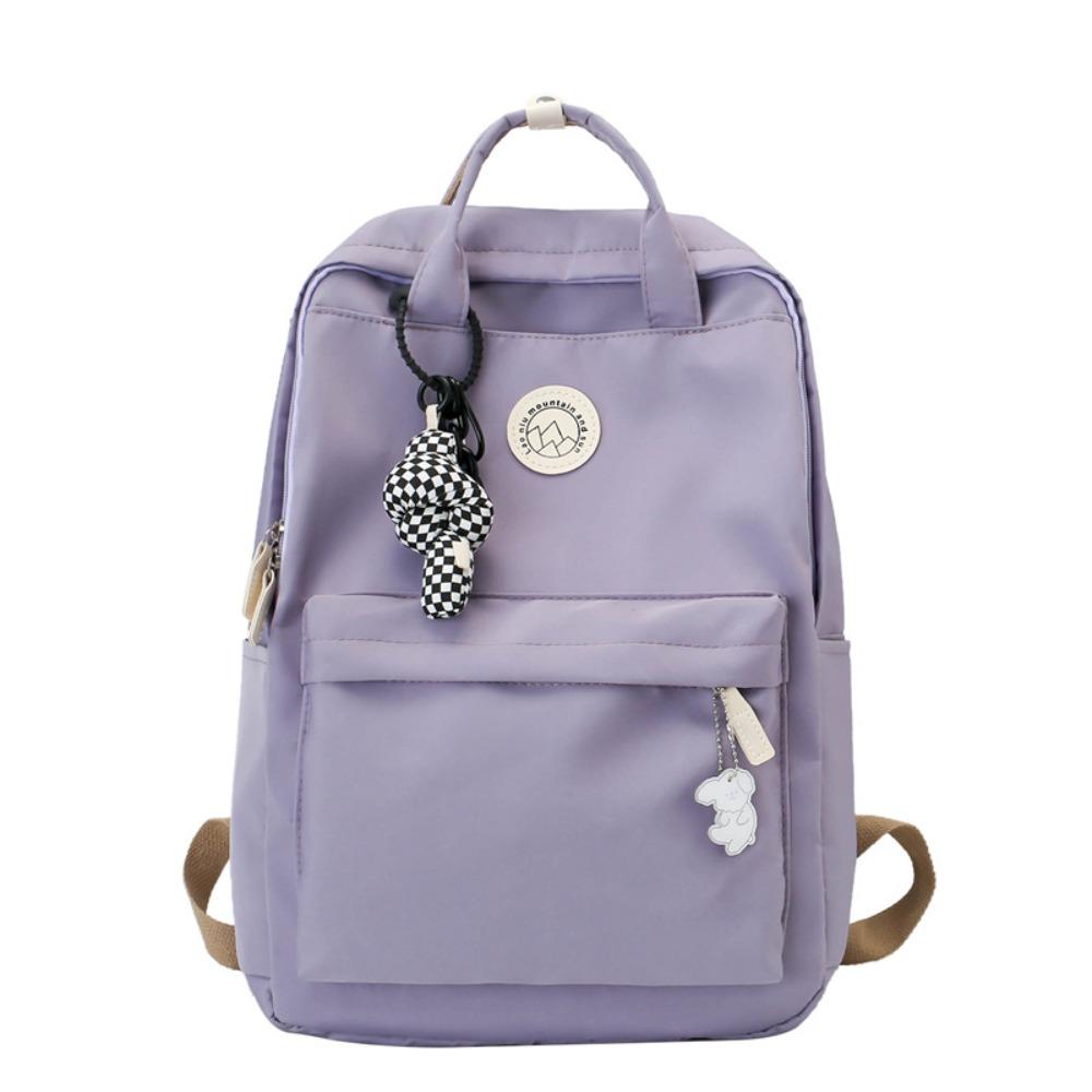 

Waterproof Women Backpack Nylon Laptop Book Bag Fashion School Bag For Teenagers фиолетовый