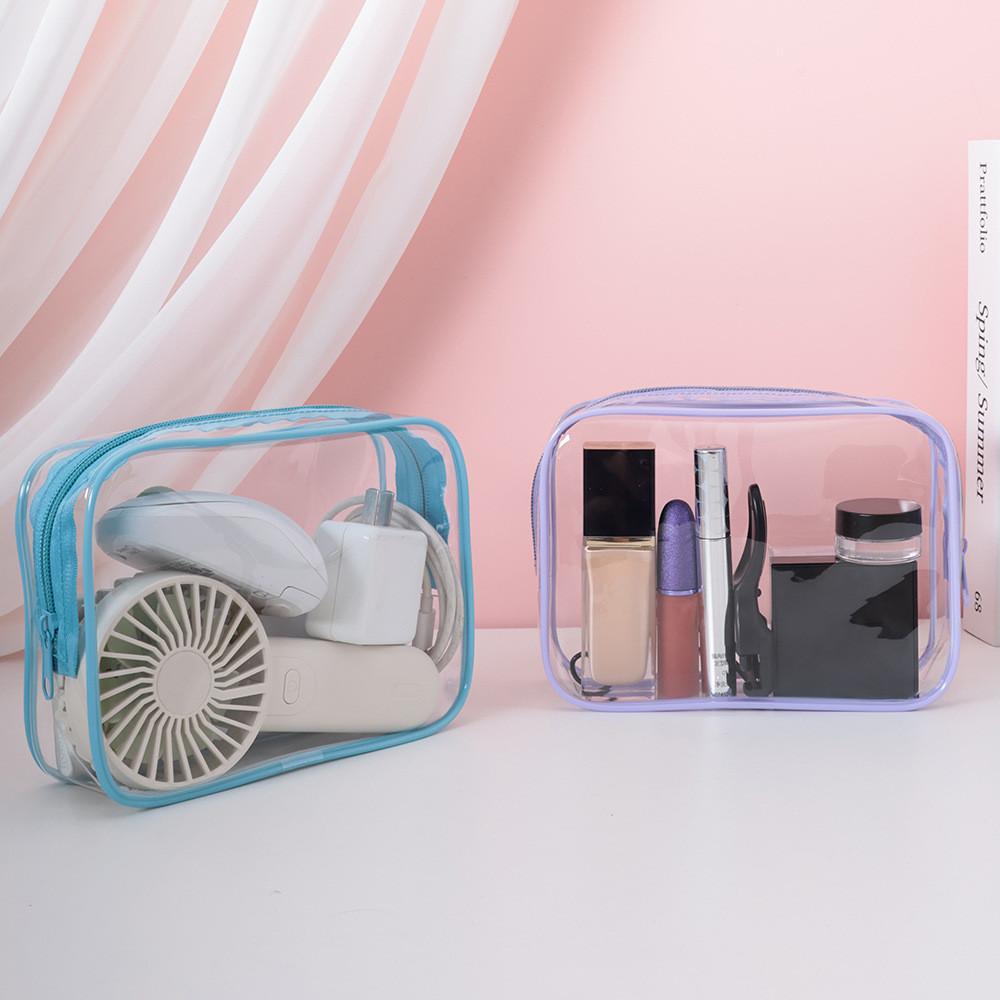 Pvc Transparent Travel Makeup Bag With Multipurpose Storage For Airport Security Screening