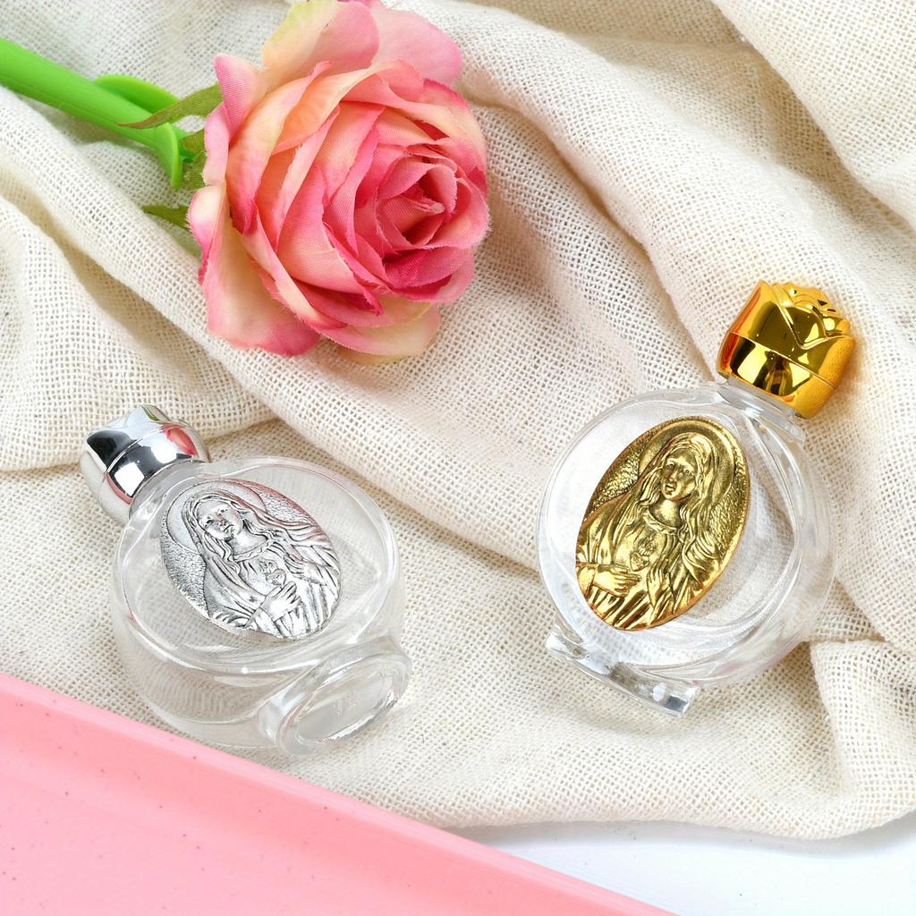 1Pc Holy Water Sacred Heart of Mary Bottle Religious Cross Bottle Christian Virgin Sculpture Bottle Holy Water Bottle