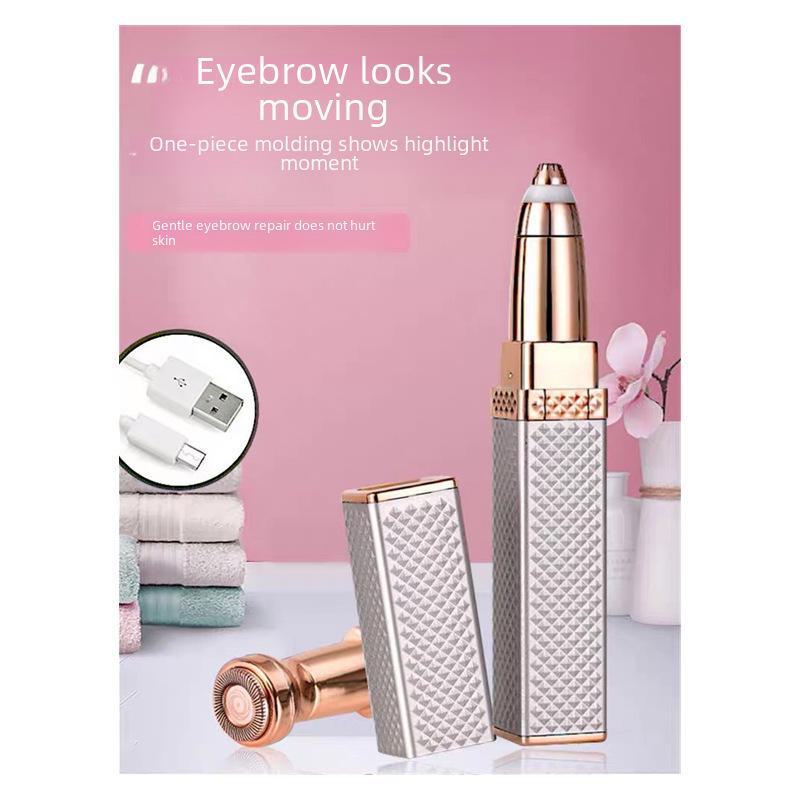 Electric Lipstick Shaver & Precision Eyebrow Trimmer - Women's Multifunctional Grooming Tool