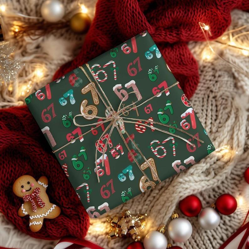 Christmas Gift Wrap Selfadhesive Paper With Santa And Reindeer Design For Holiday Packaging