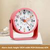 Silent Metal Alarm Clock with Night Light & Educational Features, Minimalist Quartz Clock for Student Desk and Office Decor