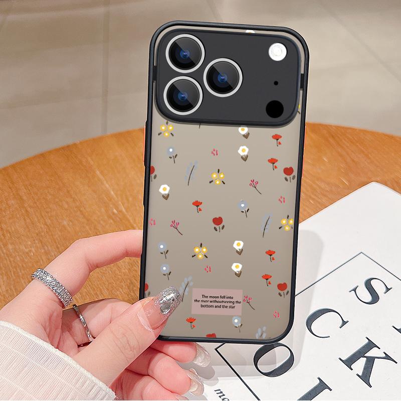 Small Flowers Pattern Phone Case For iPhone 17 Air 16 15 14 Pro Max 13 16 17 Pro 16e 17 Matte Shockproof Soft Edge Hard PC Cover