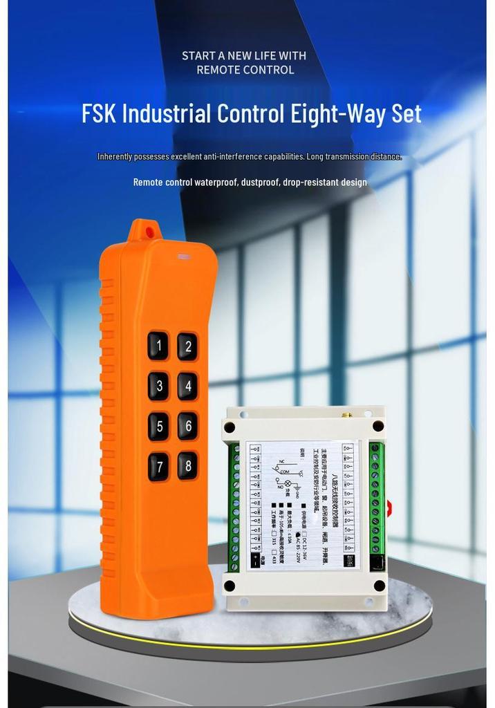 868MHz FSK Wireless Remote Control Switch/High Power 220V Eight-Way Relay Switch
