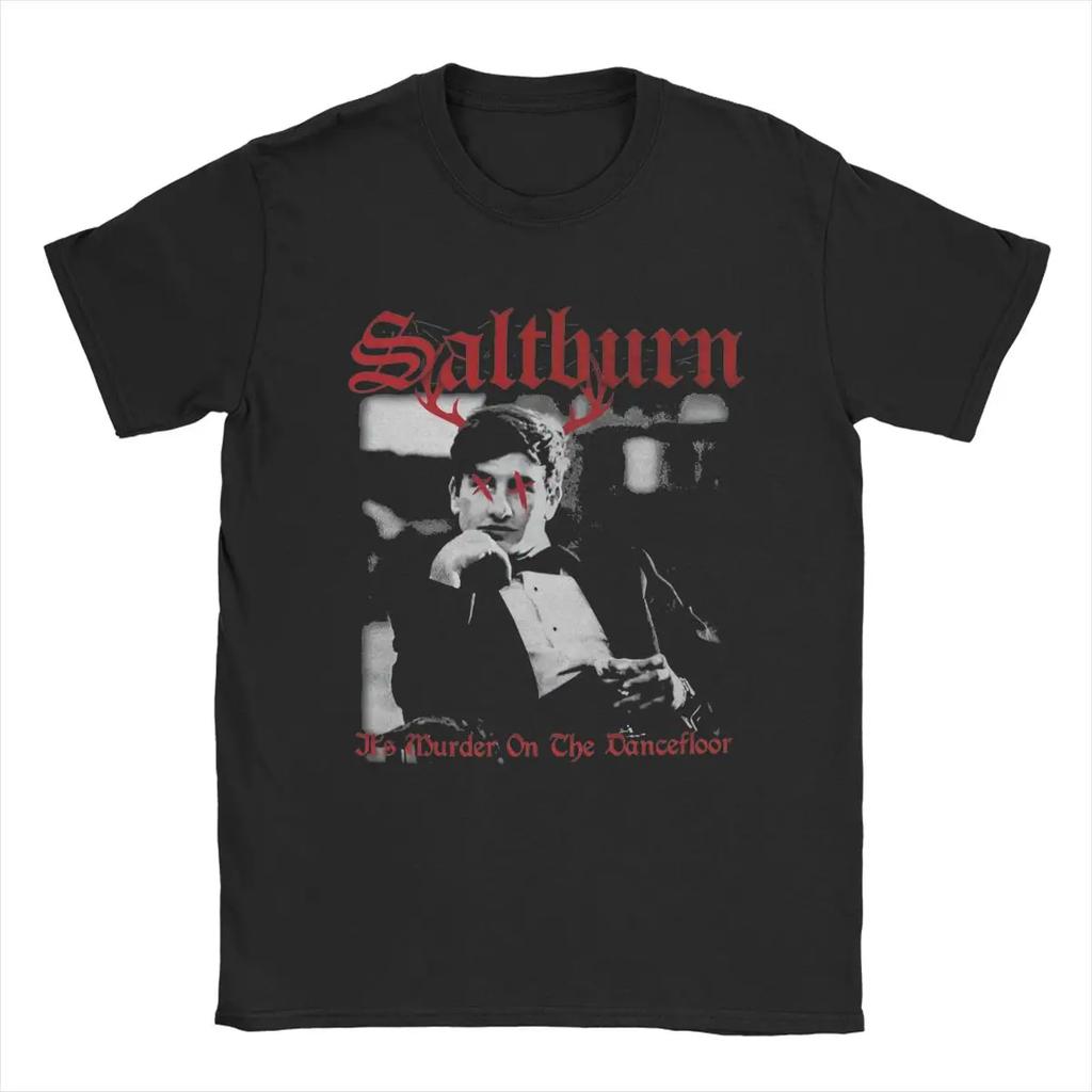Saltburn Barry Keoghan 90s T-Shirts for Men Novelty 100% Cotton Tee Shirt Crew Neck Short Sleeve T Shirts Plus Size Tops