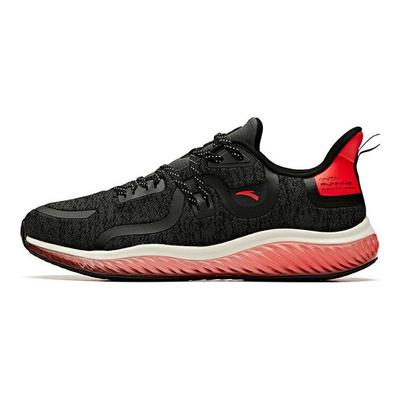 Tênis de Corrida de Cano Baixo em Borracha Elástica Masculino Tênis Preto Vermelho 11945501-3