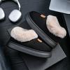 Heel cotton slippers, piled and thickened indoor home warmth in winter, plush cotton shoes