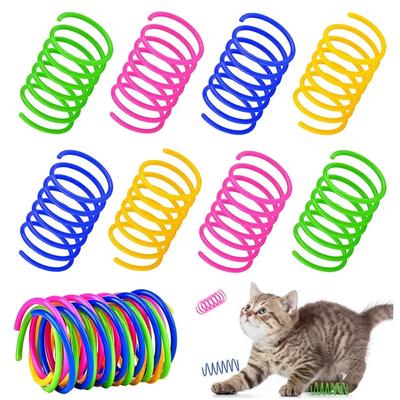4/8/12 Piezas Juguetes para Gatos Interactivos Amplios Duraderos Calibre Pesado Mascota Gatito Resortes de Colores Juguete para Gato Bobina Resortes Espirales Juguetes para Perros