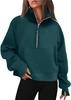 Shoulder Sleeves, Women's Autumn and Winter Fleece Loose Jacket, Half Zip Shirt, Long Sleeved Sweatshirt