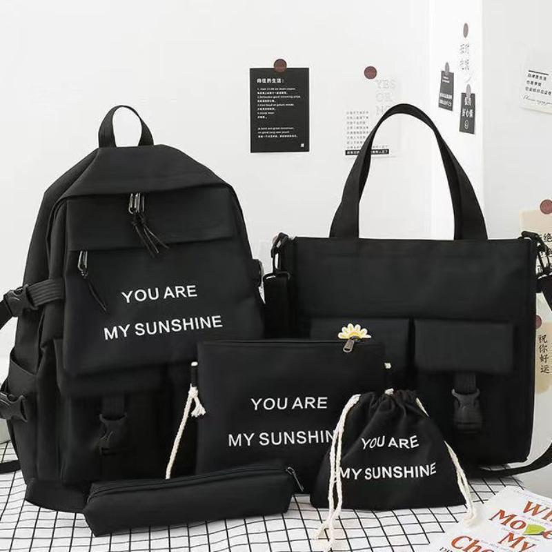 New Set Backpack for Girls Lovely Elementary School Students College Large Capacity Small Fresh Fashionable Backpack