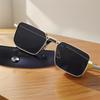 Trendige rechteckige Sonnenbrille mit UV400-Schutz, Bonbonfarbe, Metallrahmen, Punk-Sonnenbrille, Reise-Sonnenbrille für Damen & Herren