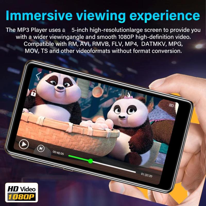 Mini WiFi MP4 Player Android 11 5.0" IPS Touchscreen 1080P Video Bluetooth MP3 Player Unterstützt Spotify/Pandora/Tidal/Deezer