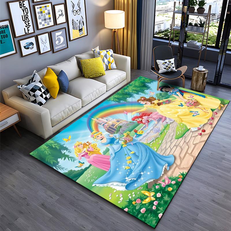 Beautiful Snow Princess Cartoon Carpets Bedroom Sofa Play Mats Rug Bedroom Decor Carpet Livingroom Rug Crawl Gift Rug Potdemiel