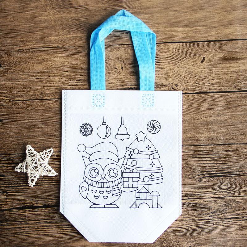 Non-Woven Graffiti Bag Diy Garbage Sorting Bag Children'S Hand-Painted Production Coloring Painting Handbag Material