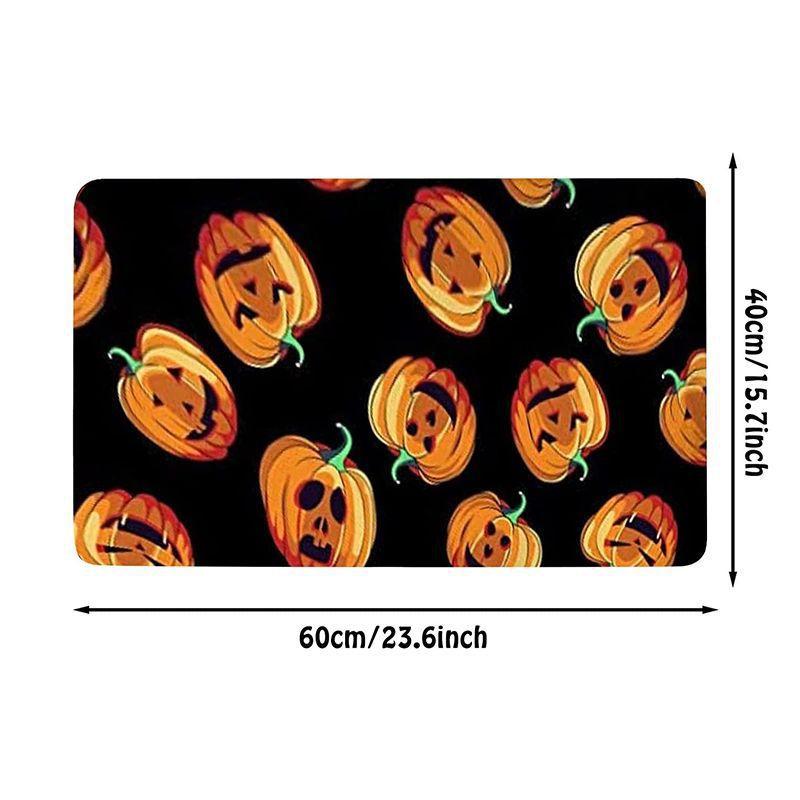 2pcs Halloween Foot Mats Ethnic Festival Decorative Floor Mats Easy To Take Care of Door Mats