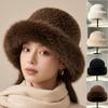 Korean Style Winter Hat Brimless Mink Fur Fisherman Hat Fashion Fluffy Fur Hat Autumn Winter