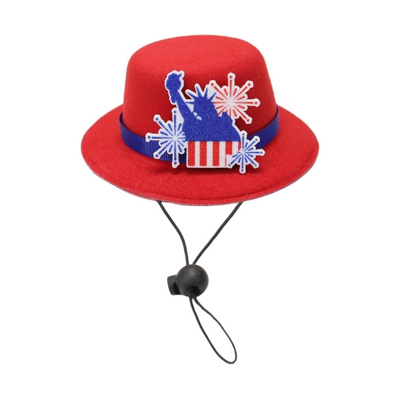 Carnivals Hat with Hair Clip for Independence Day Festival Small Top Hat Patriotic Holiday Party Hat for All Age and Pet