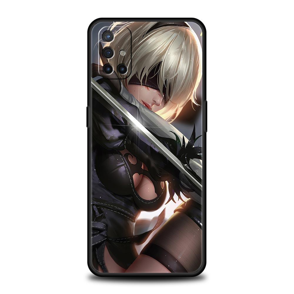 Nier Automata Cartoon For OnePlus 10 Pro 9 8T 8 Nord N10 7 7T 9R Phone Case For 1+ Nord 2T CE 2 N100 N200 Z 5G Soft Black Cover