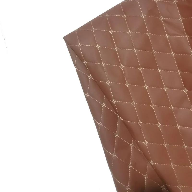 100x140cm Embroidery Quilted PVC Leather Fabric for Car Floor Mat Seat Decoration Faux Leathers Upholstery Wall Craft Material