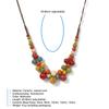 1PC Bunte handgemachte Keramik Halskette Mehrschichtig Verstellbar Boho Vintage Schmuck Einzigartiges Statement Accessoire für Frauen 198