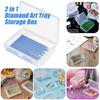 2 in 1Diamond Art Tray Storage Box, Diamond Printing Tools Accessories, Desk organizer Box For DIY Crafts Accessories Jewelry Be
