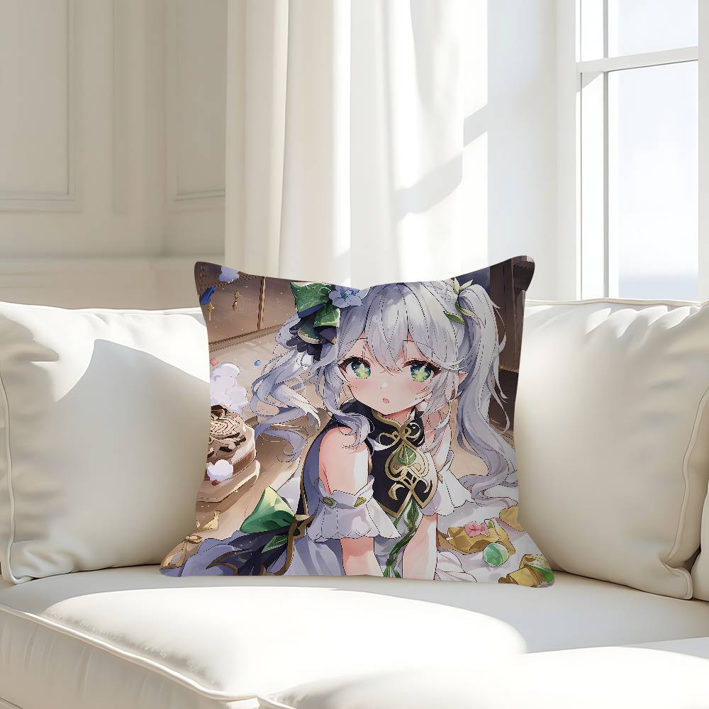 Süßes N-Nahida G-Genshin Kissen Geschenk Heim Büro Dekoration Schlafzimmer Sofa Auto Kissenbezug Hülle 45x45