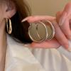 1 Pair Elegant Golden/Silvery Large Hoop Earrings For Women, Suitable For Daily Wear And Occasional Parties, Simple And Versatile, Women And Girls.