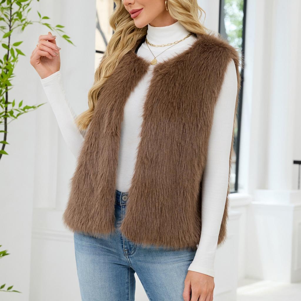 Fashionable Women's V-neck Vest Sleeveless Jacket