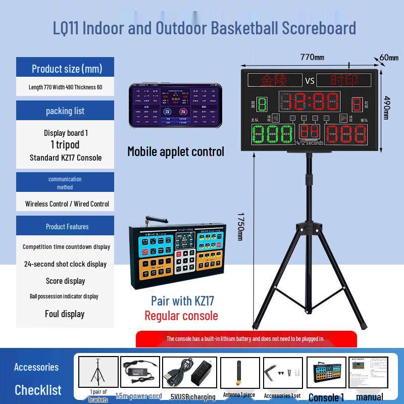 Digital Basketball Scoreboard with Shot Clock