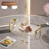 ZISIZ Nordisches Leichter Luxus Transparenter Serviertablett mit Goldrand