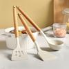Silicone Wooden Handle Spatula Household Kitchen High Temperature Resistant Non-Stick Pan Cooking Spatula Frying Spatula Soup Spoon Utensils
