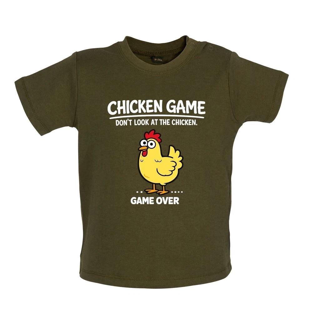 Chicken Game Over Funny Graphic -Baby Kids Boys Girls Unisex T-Shirt / Romper Tees Top- Chicken Love Mem 100