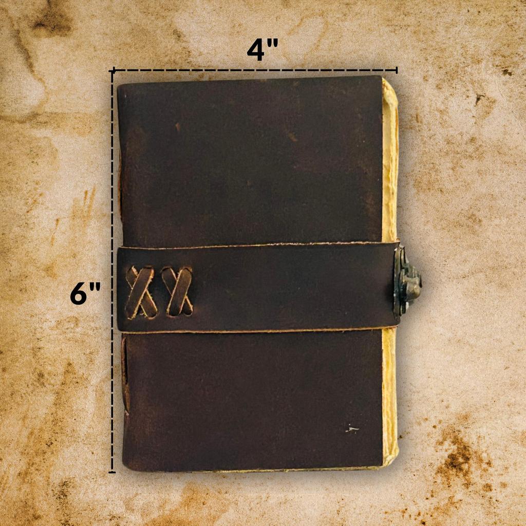 Prastara Handmade Leather Journal 6x4 Inch – 200 Pages – Vintage Notebook for Writing, pocket journal Sketching & Gifting Ideal Christmas gift