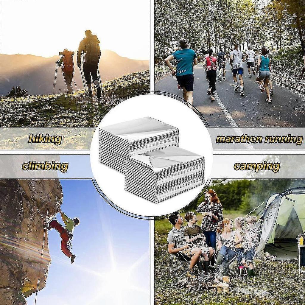 10pcs Outdoor Emergency Blanket Waterproof Space Curtain Foil Thermal Blanket 130x210cm Silver